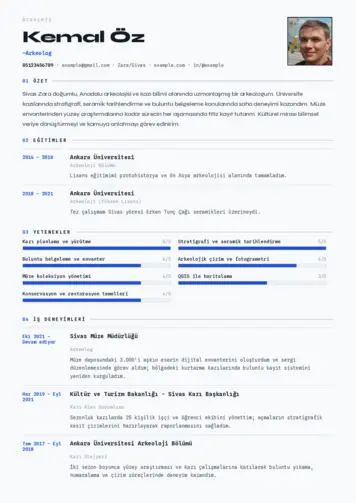 Arkeolog Cv Örnekleri cv indir
